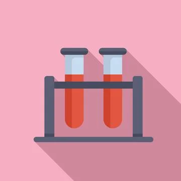 Test tubes stand icon flat vector. System shield Stock Illustration