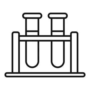 Test tubes stand icon outline vector. System shield Stock Illustration