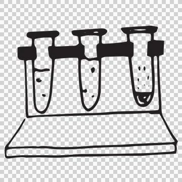 Test tubes on stand over white background 스톡 일러스트