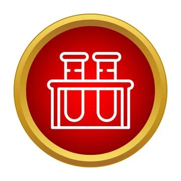 Test tubes standing in a rack science icon Stock Illustration