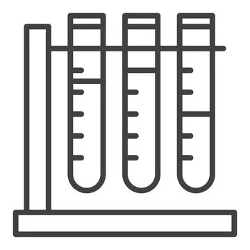 Test Tubes vector Science icon or sign in thin line style イラスト素材