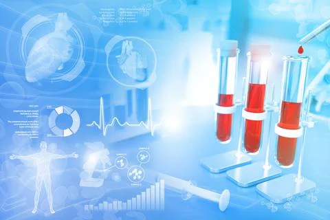 Test-tubes vials in office Stock Illustration