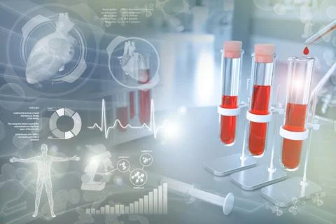 Test tubes vials in office Stock Illustration