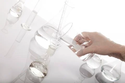 Test-tubes on a white background. Stock Photos