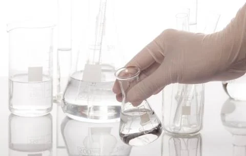 Test-tubes on a white background. Stock Photos