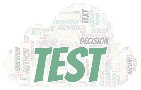 Test typography word cloud create with the text only Stock Illustration