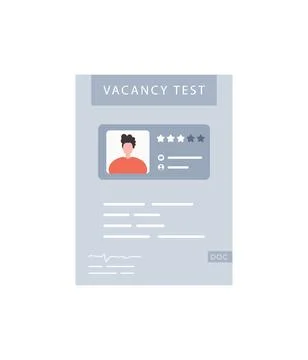 The test is vacant. The concept of getting a job. Isolated. Vector. Ilustración de archivo