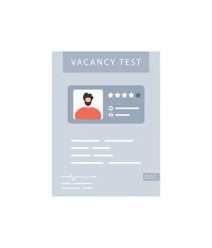 The test is vacant. The concept of getting a job. Isolated. Vector. 스톡 일러스트