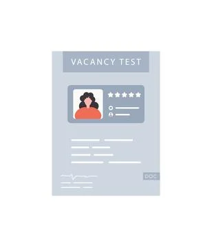 The test is vacant. The concept of getting a job. Isolated. Vector. Stock Illustration