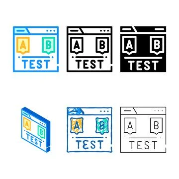 Test variety seo optimization color icon vector 库存插图
