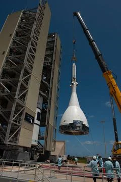 The test version of Orion attached to the Launch Abort System for the Asce... Stock Photos