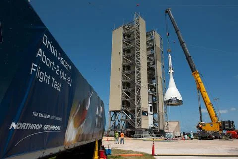 The test version of Orion attached to the Launch Abort System for the Asce... Stock Photos