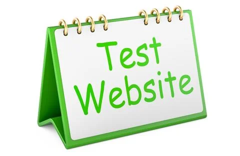 Test Website concept with desk calendar, 3d rendering Stockillustratie