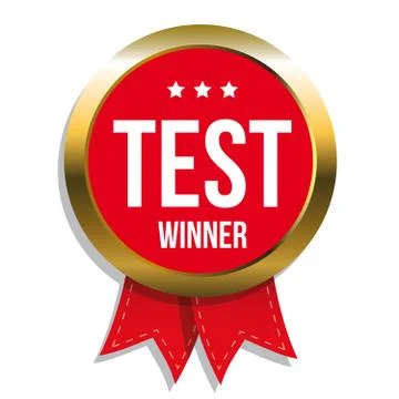 Test Winner badge vector Stock Illustration