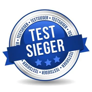 Test Winner Button - Online Badge Marketing Banner with Ribbon. German-Transl Stock Illustration