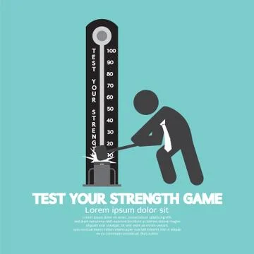 Test Your Strength Game Symbol Vector Illustration Stock Illustration