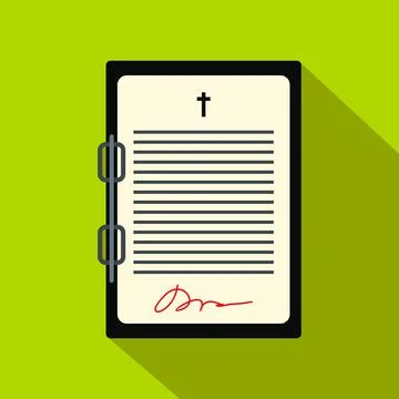 Testament letter flat icon Stock Illustration