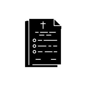 Testament or death document line color icon. Religion. Sign for web page Stock Illustration
