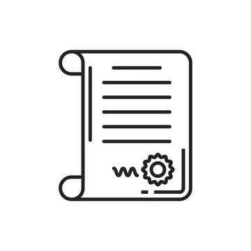 Testament probate isolated last will document icon Stock Illustration