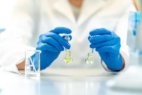 Tested and experimental changes in plant genetics in the laboratory Stock Photos
