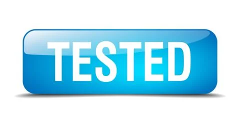 Tested blue square 3d realistic isolated web button Illustrazione stock