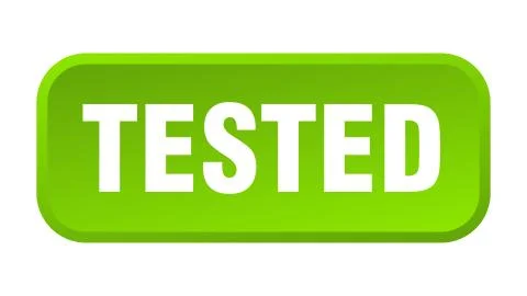 Tested button. tested square 3d push button Illustrazione stock