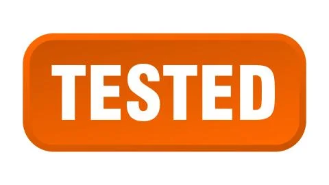 Tested button. tested square 3d push button Illustrazione stock