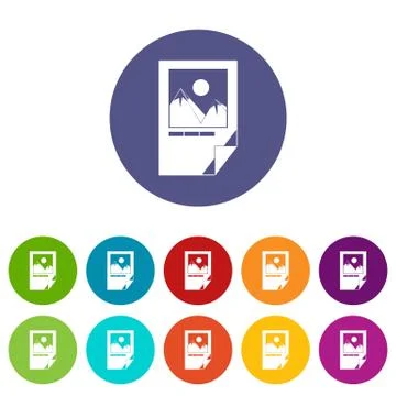 Tested ink paper with printer marks set icons Stock Illustration