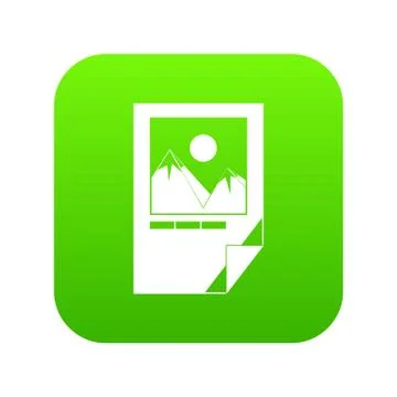 Tested ink paper with printer marks icon digital green Stock Illustration