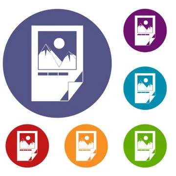 Tested ink paper with printer marks icons set Illustrazione stock