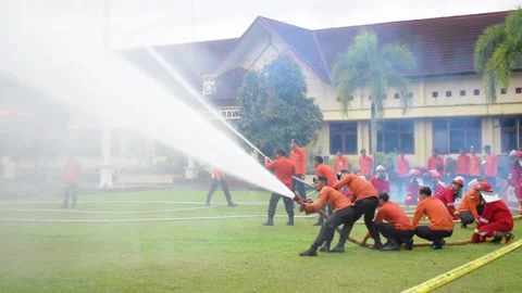 Tested Professionalism: Quick Response of Firefighters in Rescue Operations Stock Footage 270042487