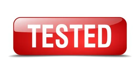 Tested red square 3d realistic isolated web button 스톡 일러스트