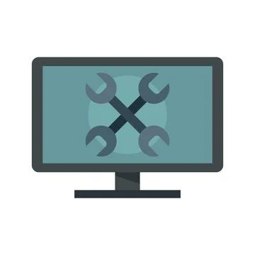 Tester computer icon flat isolated Stock Illustration