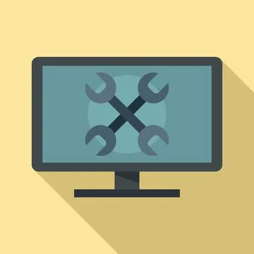 Tester computer icon, flat style Stock Illustration