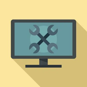 Tester computer icon, flat style Stock Illustration