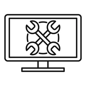 Tester computer icon, outline style 스톡 일러스트