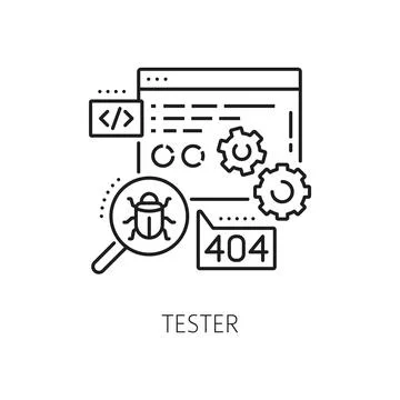 Tester, IT specialist of software testing analysis イラスト素材