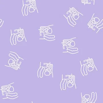 Testes endocrinology line seamless pattern Stockillustratie