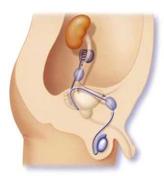  Testicle, drawing The descent of the testicles. Illustration of the desce... Stock Photos