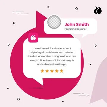 Testimonial and feedback presentation simple social media post template Stock Illustration