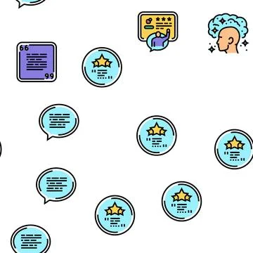 Testimonial customer review vector seamless pattern Stock Illustration