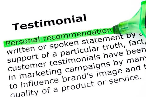 Testimonial definition 스톡 사진
