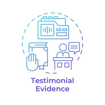 Testimonial evidence blue gradient concept icon Stock Illustration