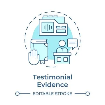 Testimonial evidence soft blue concept icon Stock Illustration
