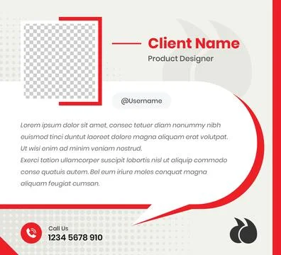 Testimonial, Feedback and Quotation presentation simple social media post Stock Illustration