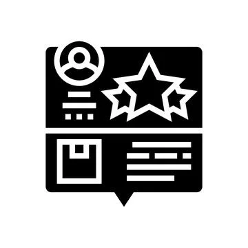 Testimonial feedback glyph icon vector illustration Illustrazione stock