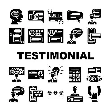 Testimonial feedback quote icons set vector Illustrazione stock