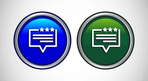 Testimonial Icon Button Set Design Illustration Stock Illustration