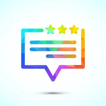 Testimonial icon, Quote icon, Quotation mark sign low poly style Stock Illustration
