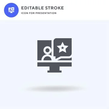 Testimonial icon vector, filled flat sign, solid pictogram isolated on white Illustrazione stock